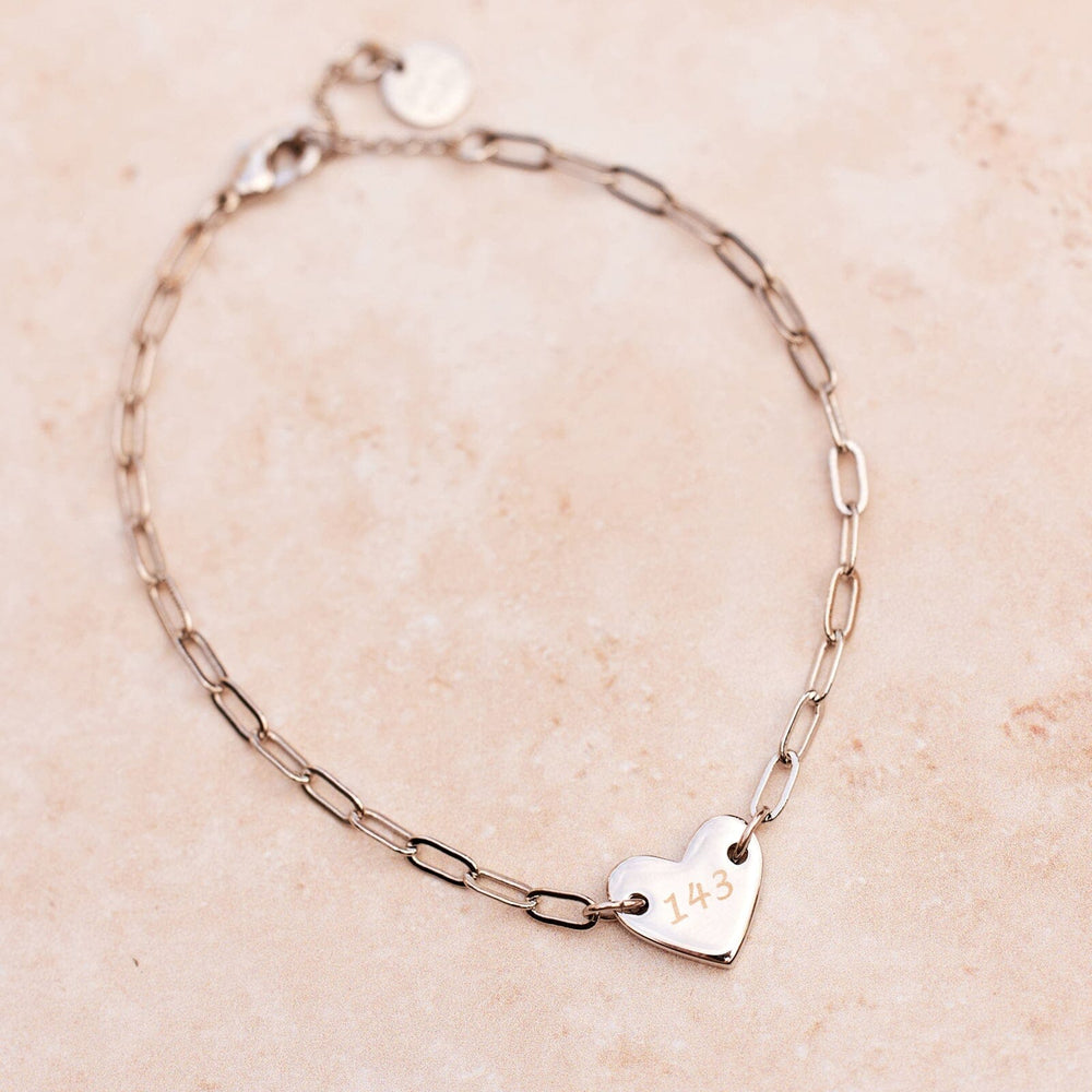 Engravable Heart Paperclip Chain Bracelet 15