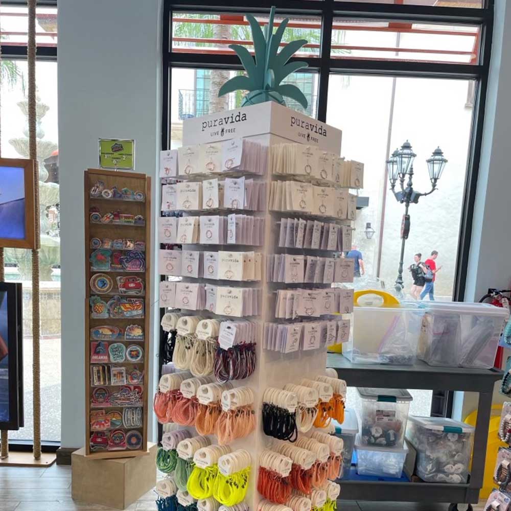 Pura Vida product on display in a retail store