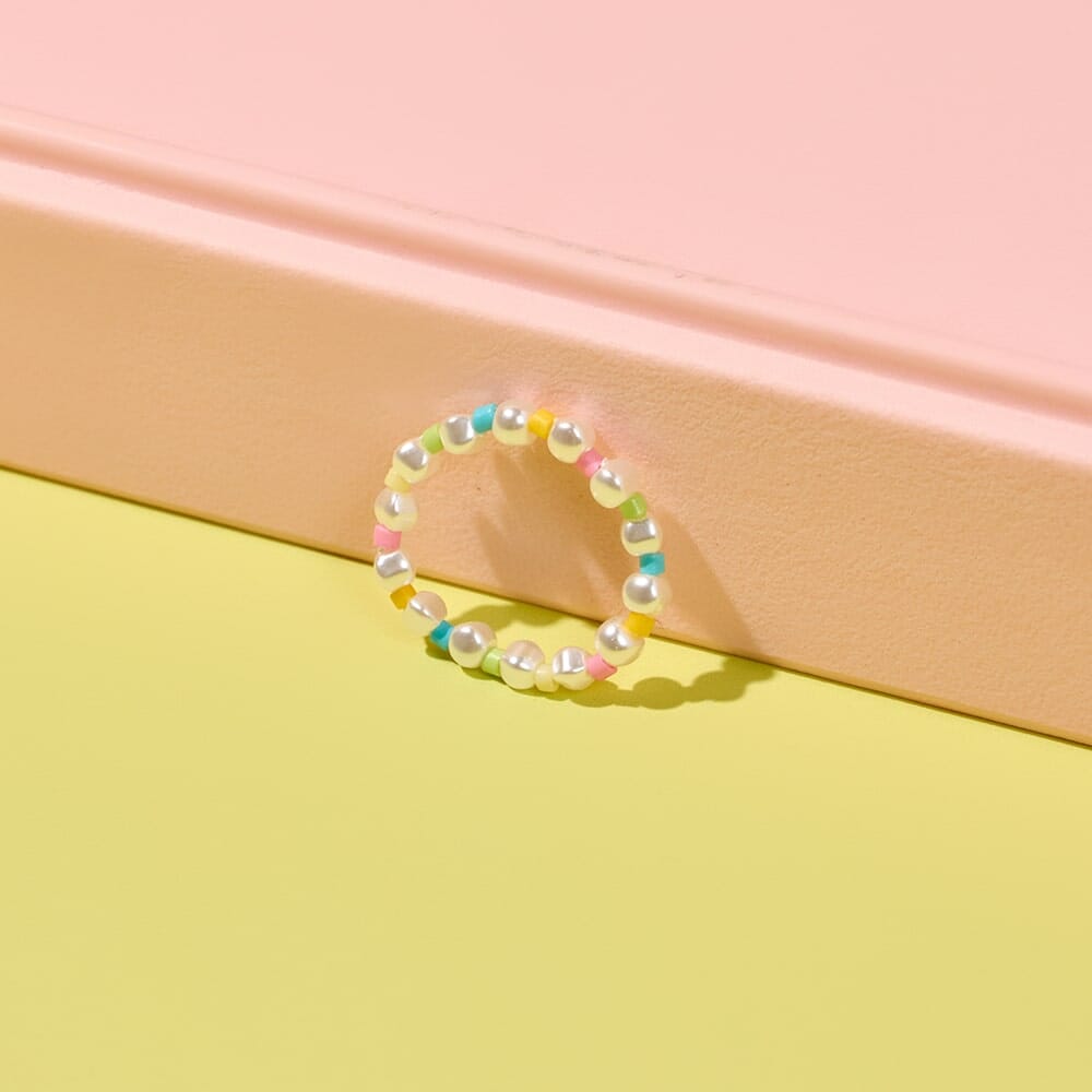 Rainbow Reef Pearl Stretch Ring 3
